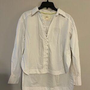 Maeve White Button-Down Blouse